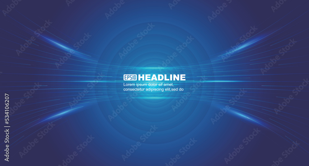 Poster collision of luminous lines with swirled internet tech vector background