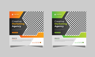 Trendy Professional digital marketing business agency social media post and banner template design. Promotion Corporate advertising Web Ads Banner Stories flyer poster & square banner