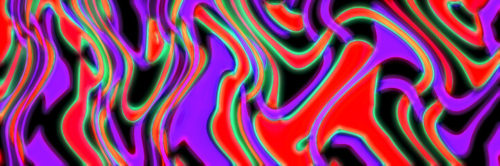 Fototapeta Bright multicolor curved lines background. Shiny neon wavy pattern	 obraz