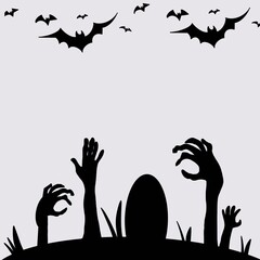 halloween background with bats and moon
