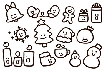 Fototapeta ゆるくてかわいいクリスマスのキャラクターたち obraz