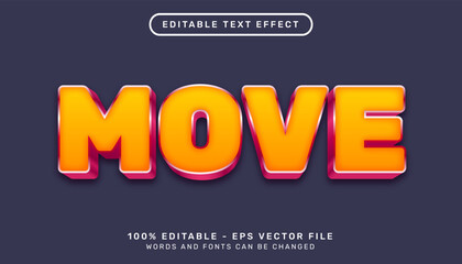 move 3d text effect and editable text effect