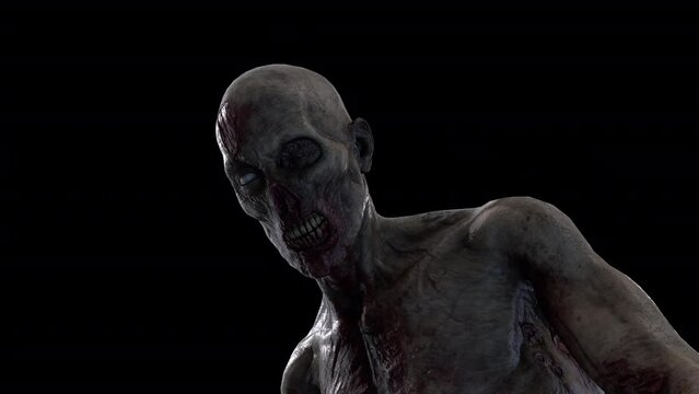 Zombie Horror Transparent Alpha Video Loop Animation