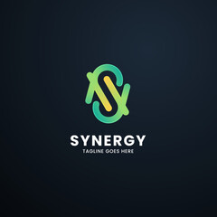 Vector Logo Illustration Synergy Gradient Colorful Style
