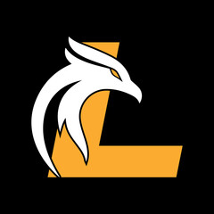 Letter L and eagle head logo 