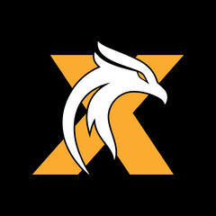 letter X eagle head logo. 