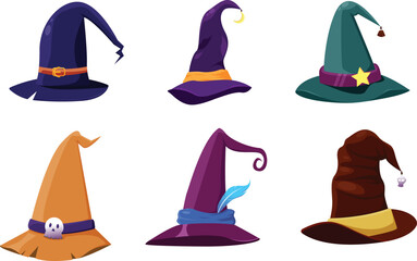 Sorcerers Hats Vector Illustration