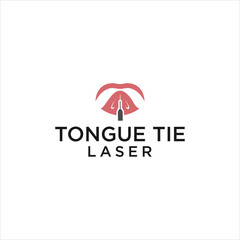 laser operation treatment for tongue tie lip logo design 