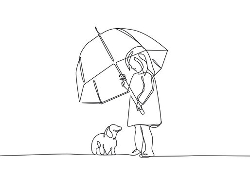 recommend clip art: Girl with Dog Continuous Single Line Drawing. Cute Girl and Dog One Line Drawing Abstract Minimalist Illustration. Vector EPS 10.