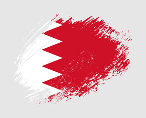Shiny sparkle brush flag of Bahrain country with stroke glitter effect