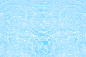 Bluewater waves on the surface ripples blurred. Defocus blurred transparent blue colored clear calm water surface texture with splash and bubbles. Water waves with shining pattern texture background.