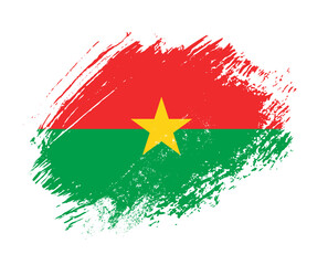 Shiny sparkle brush flag of Burkina Faso country with stroke glitter effect