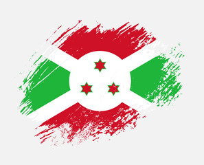 Shiny sparkle brush flag of Burundi country with stroke glitter effect