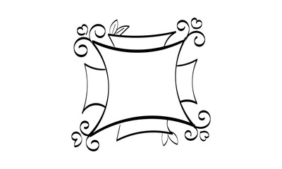 Unique floral frame. Hand Drawn floral frame. Vintage decorative frame