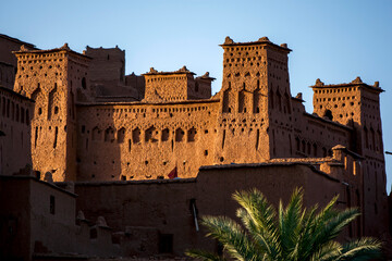 The magnificent fortified city of Ait Benhaddou, located in the High Atlas mountains of Morocco....