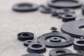 Rubber products gaskets and seals of various shapes for connecting parts of automotive equipment. Heat and frost acid and alkali resistant and oil and petrol resistant technical plates and rings.