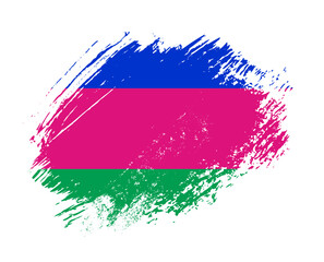 Shiny sparkle brush flag of Kuban Peoples Republic country with stroke glitter effect