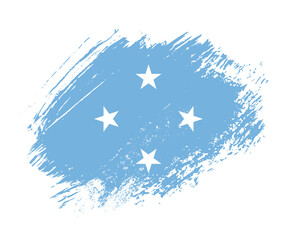 Shiny sparkle brush flag of Micronesia country with stroke glitter effect