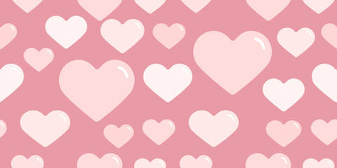 Seamless heart hand drawn pattern in vector illustration. cute simple design for scrapbooking wallpaper textile craft paper