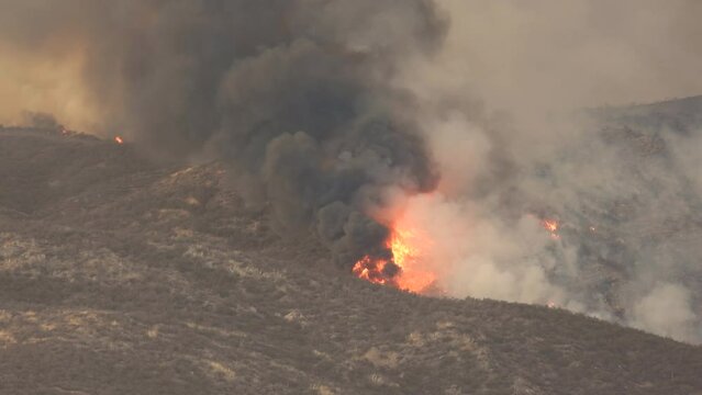 Fairview Fire Destructive Flames Dense Smoke Destroying Acres of Land Emergency