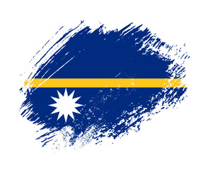 Shiny sparkle brush flag of Nauru country with stroke glitter effect