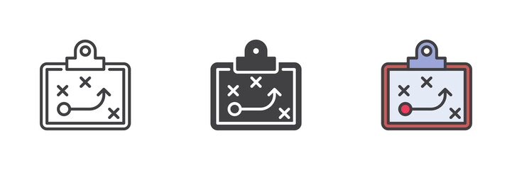 Strategy board different style icon set