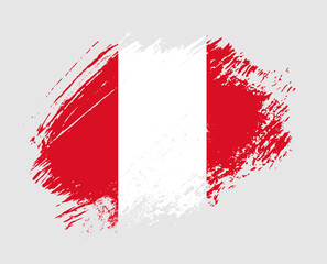 Shiny sparkle brush flag of Peru country with stroke glitter effect