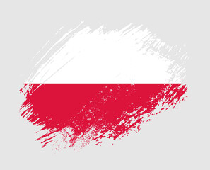 Shiny sparkle brush flag of Poland country with stroke glitter effect