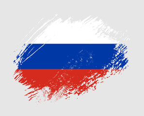 Shiny sparkle brush flag of Russia country with stroke glitter effect