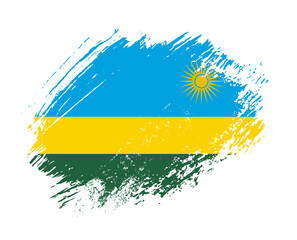 Shiny sparkle brush flag of Rwanda country with stroke glitter effect