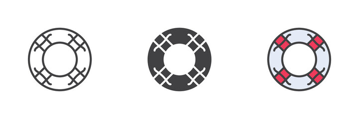 Lifebuoy different style icon set