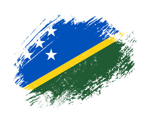 Shiny sparkle brush flag of Solomon Islands country with stroke glitter effect