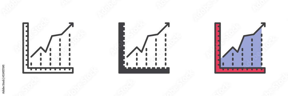 Poster business graph and chart different style icon set