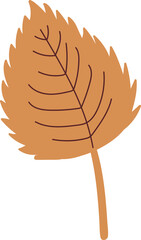 Simple autumn leaf in yellow color. Autumn design element. Vector illustration