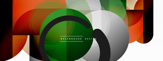 Fototapeta premium Round triangle shapes lines and circles. Geometric vector illustration for wallpaper banner background or landing page