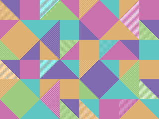 背景素材 幾何学模様 カラフルスクエアパターン Background material Geometric pattern Colorful square pattern