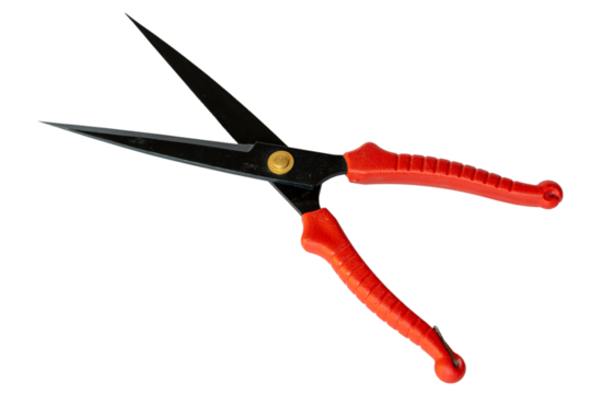 Plants pruning shears with red handles