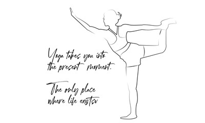 Yoga pose illustration, Yoga pose line art