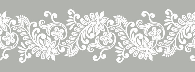 Vector swirly floral border design