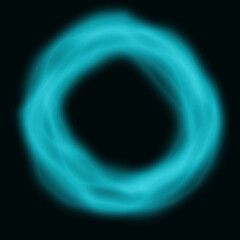 abstract smoke flame glow blue light round circle hologram lightning portal worm hole