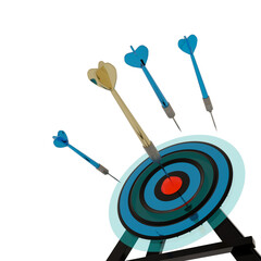 Darts target. Success Business Concept. Target hit in center by arrows, future technology Success Business Concept Target hit in center by arrow object transparent  background PNG Transparen
