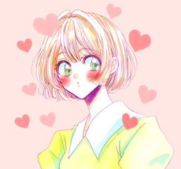 ボブカットの女性　恋