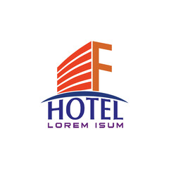 simple F-patterned hotel or company logo
