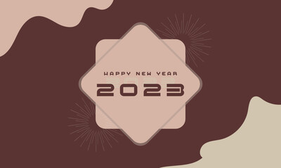 2023 Happy New Year holiday vector with gradient background Party background.flat background. with elements