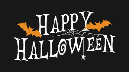 Happy Halloween vector lettering. Holiday calligraphy poster, greeting card, party invitation. Isolated illustration.