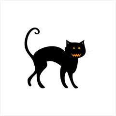 Obraz premium black and white cat halloween