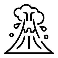 Check this outline icon of volcano - obrazy, fototapety, plakaty