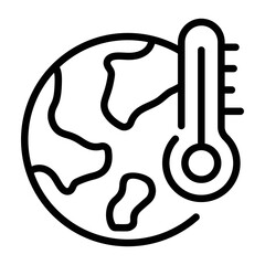 Ready to use outline icon of global warming 