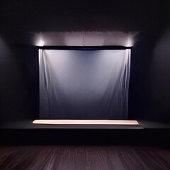 empty stage with spotlight and curtain for product presentation 