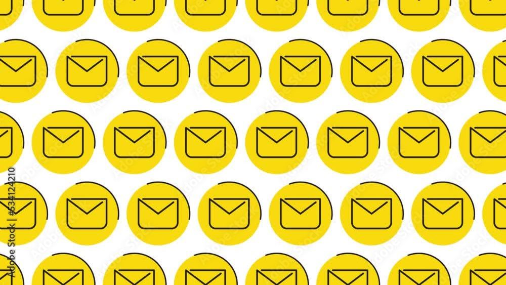 Aufkleber thin line email symbols in pattern on a white background. seamless loop dynamic pattern with regular